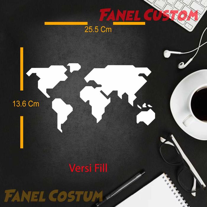 Gambar STIKER MAP WORLD CUTTING STICKER PETA DUNIA LAPTOP MOBIL - FILL, Merah dari Fanel Custom undefined Tokopedia