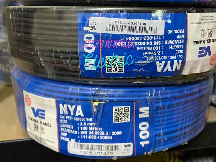 Gambar KABEL VOKSEL/KABEL TUNGGAL NYA 2.5mm BIRU - Hitam dari sheeza elektrikal solusindo undefined 2 Tokopedia