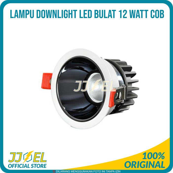 Gambar Lampu Downlight LED 12 Watt COB Kotak Bulat Spotlight Warm White - Bulat Hitam, Natural 4000K dari JJEL Official undefined Tokopedia