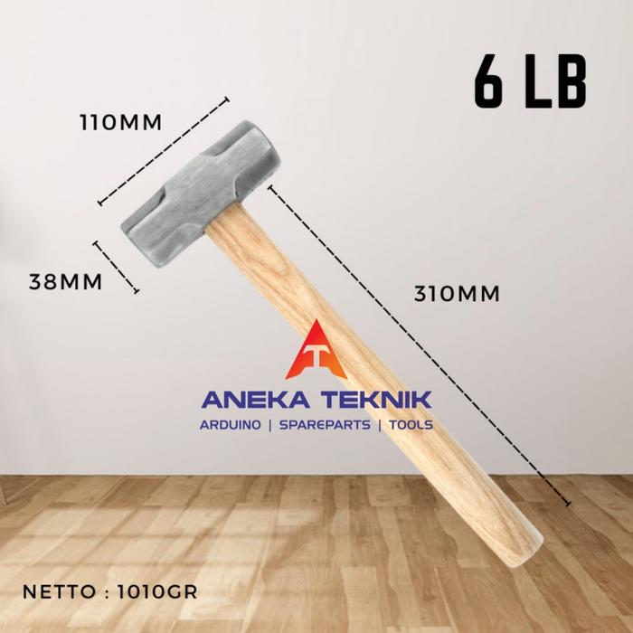 Gambar Palu Bodem Bogem Gagang Kayu untuk Tembok Beton Batu - 6 LB dari Toko Aneka Teknik_NEW undefined Tokopedia