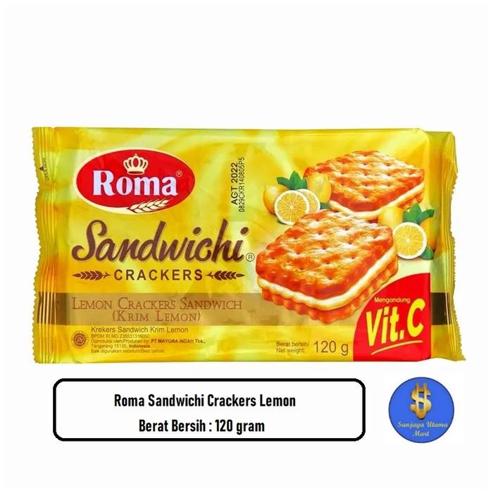 Gambar Biskuit Roma Sandwichi Crackers Krim Lemon-Roma Biscuit Lemon Crackers - 120 gram dari Sunjaya Utama Mart undefined Tokopedia
