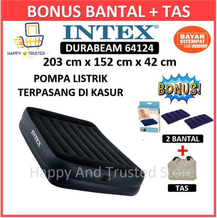 Gambar KASUR INTEX DURABEAM AIRBED POMPA LISTRIK INTEX KASUR ANGIN ORIGINAL - 2 Bantal Angin dari Happy Trusted Store undefined Tokopedia