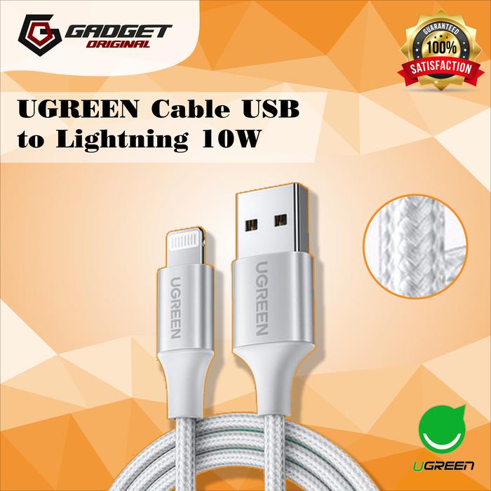 Gambar UGREEN Kabel Charger iPhone USB A to Lightning Fast Charging PD (MFI) dari Gadget Original Official undefined Tokopedia