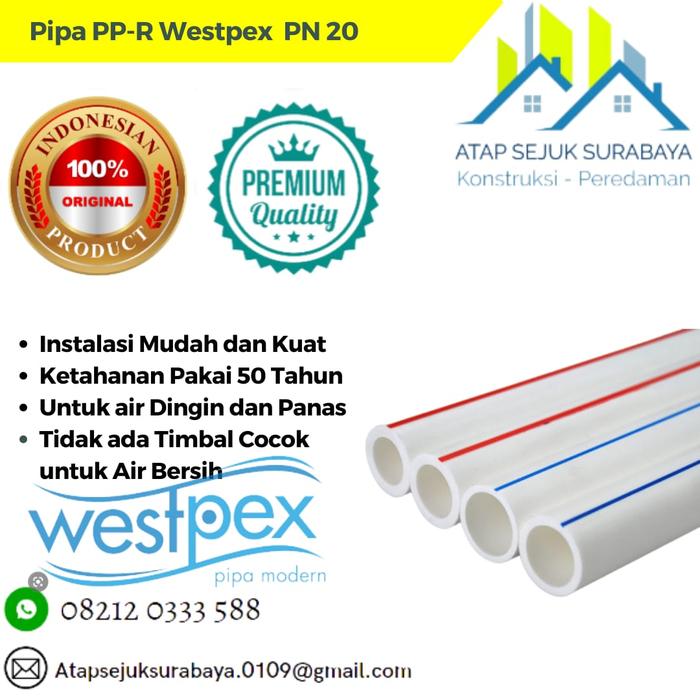 Gambar Pipa Ppr Westpex Pn20 - 20mm dari Atap Sejuk Surabaya. undefined Tokopedia