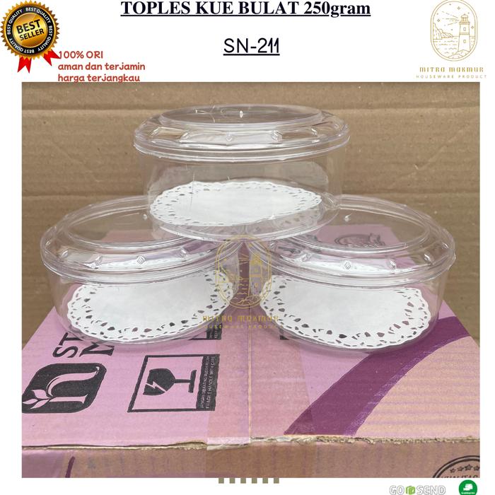 Gambar Toples Kue Nuai 250-450-500 Gram Toples Nuai SN 211 411 501 - 250 gr BULAT dari MITRA MAKMUR JATINEGARA undefined Tokopedia