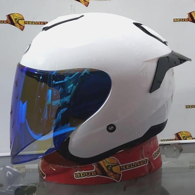 Jual Helm half face Kyt kyoto solid with/putih paket ganteng 100