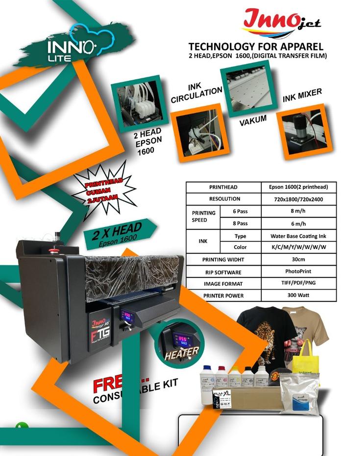 Gambar PRINTER DTF A3 DOUBLE HEAD SABLON TEPUNG DTF 2 HEAD I1600 MURAH - PRINTER SAJA dari Polyflex Digital Sablon undefined 4 Tokopedia