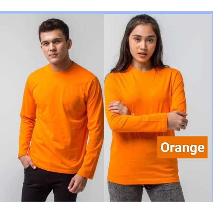 Gambar Kaos Polos Panjang Soft Katun Combed 30s Orange - Oblong Panjang Polos - Orange, S dari grosir kemeja winstar undefined Tokopedia