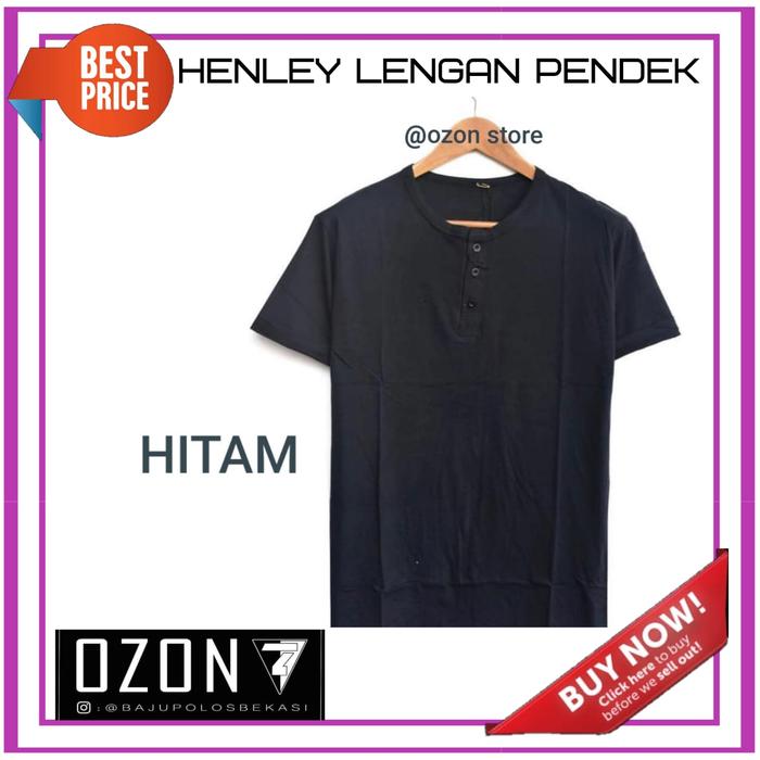 Gambar baju kaos polos henley - Hitam dari Ozonstore_NEW undefined Tokopedia