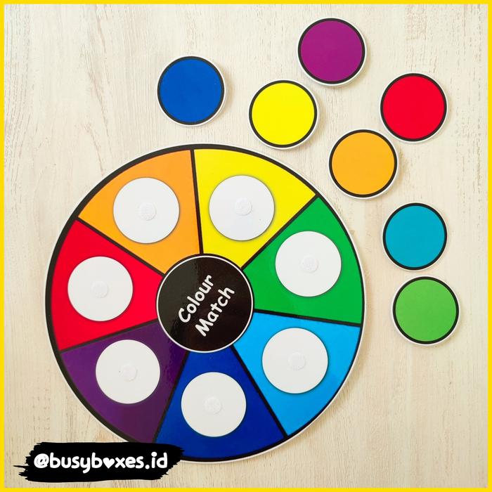 Gambar [busyboxes.id] Mencocokan Warna Mainan edukasi rainbow preschool paud - Velcro, Tanpa Zipperbag dari busyboxes undefined Tokopedia