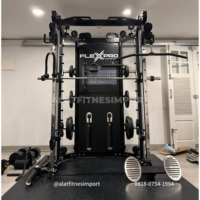 Gambar Flexpro Multifunctional Smith Machine Rack Lengkap Dengan Aksesoris dari ALAT FITNES IMPORT INDONESIA undefined Tokopedia
