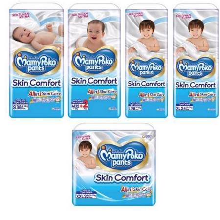 Popok Celana Mamypoko Skin Comfort S38,M32,L28,XL24,XXL22 Bayi COMFORT  XXL22