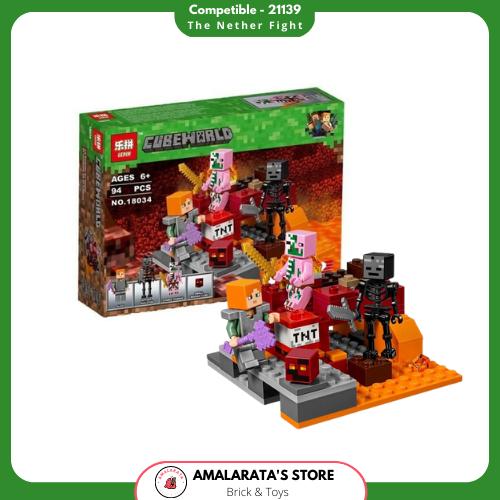 Jual bricks compatible Minecraft 21139 The Nether Fight Kota