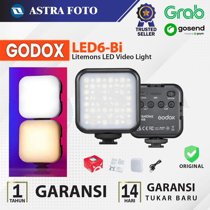 Gambar Godox LED6BI Litemons Pocket LED Video Light 3200 to 6500K - LED 6 Bi dari Astra Foto undefined Tokopedia