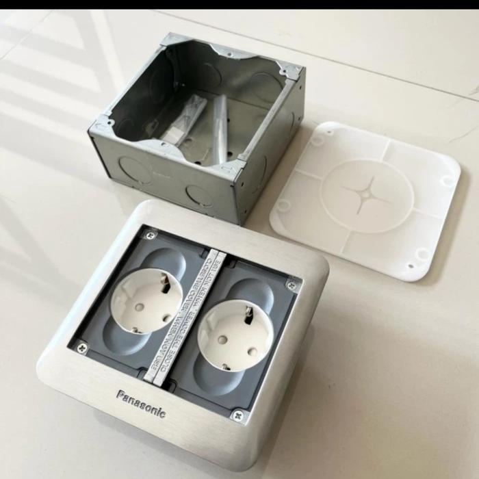 Gambar Stop kontak lantai panasonic duplex stop arde blank chip floor soket - ARDE + ARDE dari wewe electric undefined Tokopedia