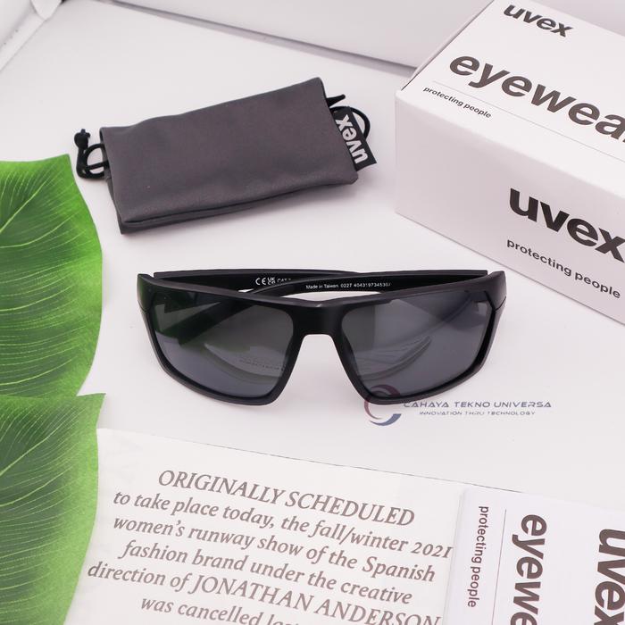 Gambar Kacamata UVEX Safety Glasses Sportstyle 233P Black Mat dari Cahaya Tekno Universa undefined Tokopedia