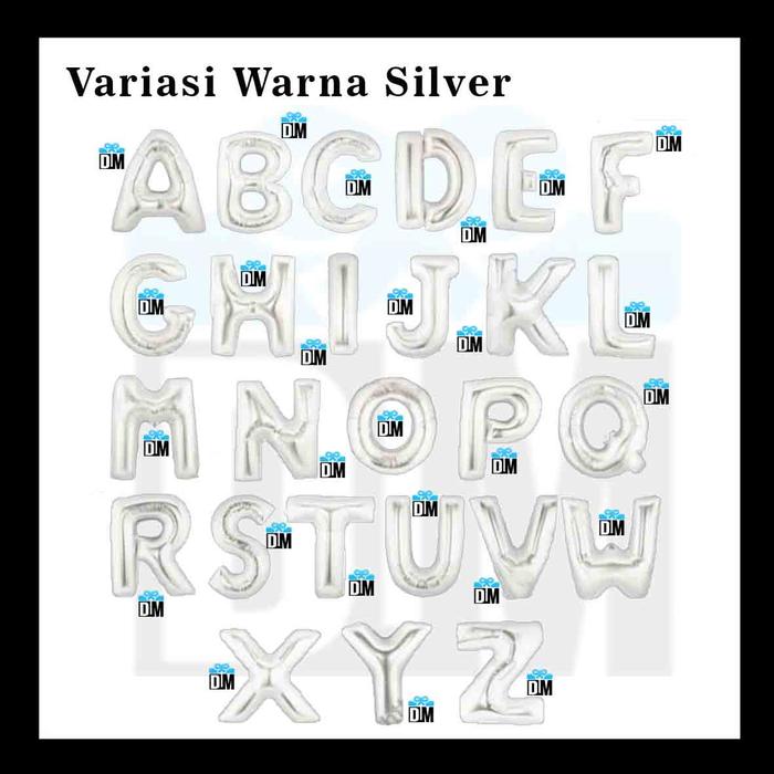 Gambar Balon Alfabet Alfabeth ABC A B C Huruf 40 cm Warna Warni Lengkap - Huruf Silver dari Dm.Giftidea undefined Tokopedia