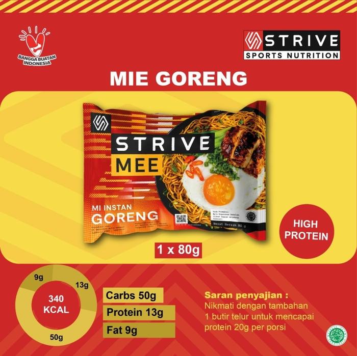 Gambar STRIVE MEE Mie Goreng Mie Ayam Bawang Tinggi Protein Carbo Load - MEE GORENG dari Hangermedal undefined Tokopedia