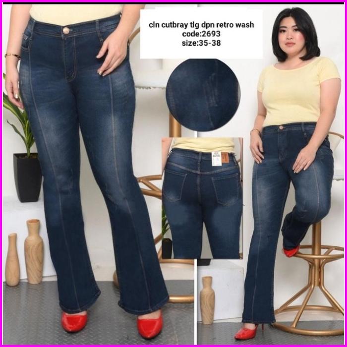 Gambar CELANA CUTBRAY JEANS IMPORT/CELANA CUTBRAY WANITA TERBARU/CELANA CUTBR - biru tua, ukuran 36 dari ningtyasindo undefined Tokopedia