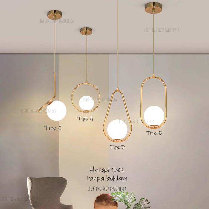 Gambar Lampu gantung gold kaca susu grey teh 15cm minimalis modern decor cafe - Tipe A, Kaca abu dari lighting shop indonesia undefined Tokopedia