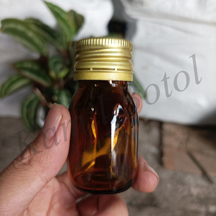 Gambar Botol Kaca 30ml Botol Obat Kaca Amber Botol Coklat Kecil - Alumunium Gold dari Kamil Botol undefined Tokopedia