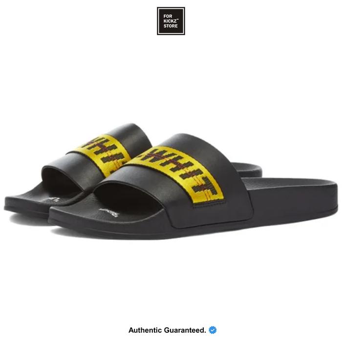 Jual OFF-WHITE INDUSTRIAL BELT SLIDES BLACK YELLOW - 40 - Kota