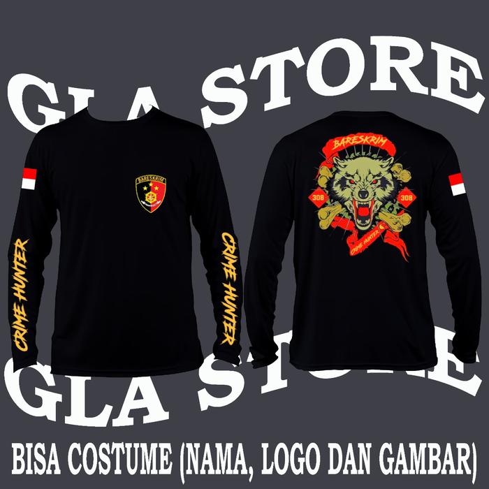 Gambar Kaos Bareskrim Polri Crime Hunter - Hitam, M dari G.L.A CLOTHING undefined Tokopedia