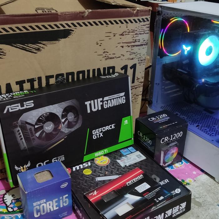 Jual pc gaming intel core i5 10400f with asud gtx 1660ti 6gb dd6