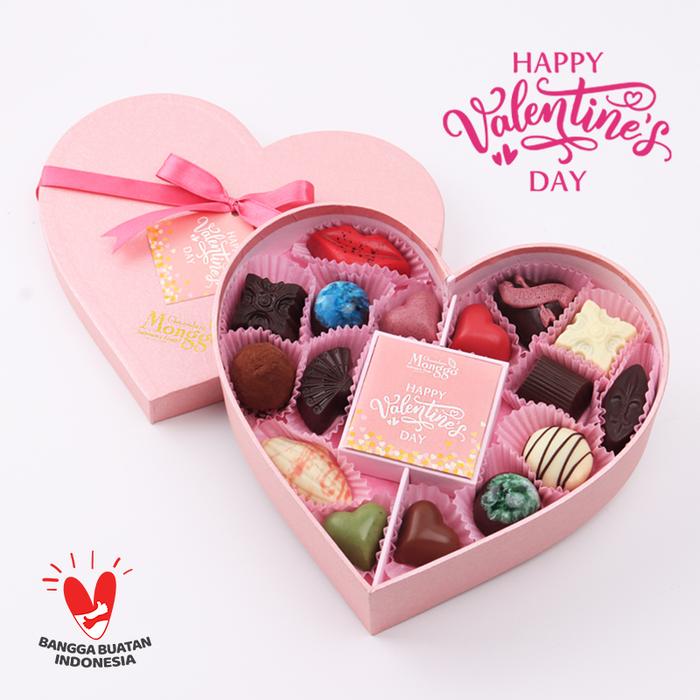 Gambar Valentine Heart Chocolate Monggo 8pc l Cokelat Kado l Coklat Hadiah - Heart Box16pcs dari Chocolate Monggo Indonesia undefined Tokopedia