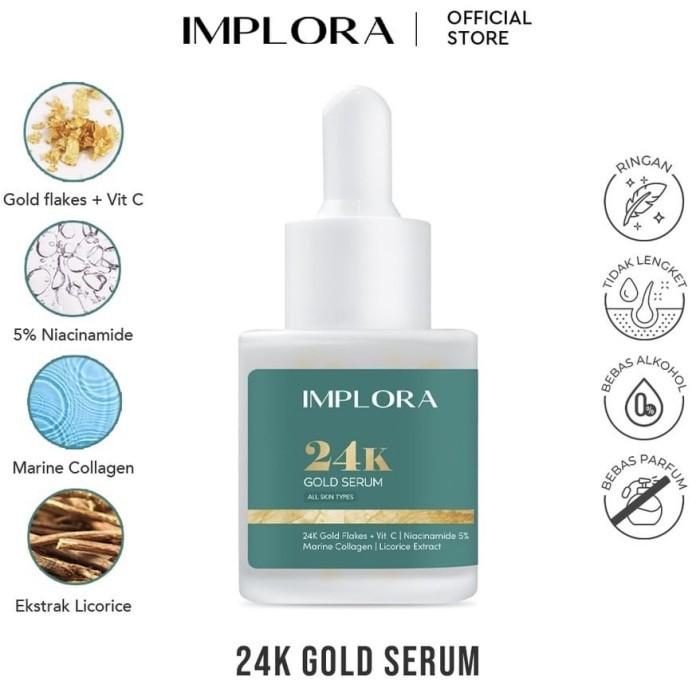 Gambar SERUM IMPLORA ACNE HYDRATING LUMINOUS MIDNIGHT PEELING - SERUM WAJAH - 24K GOLD dari queenbee kosmetik undefined Tokopedia