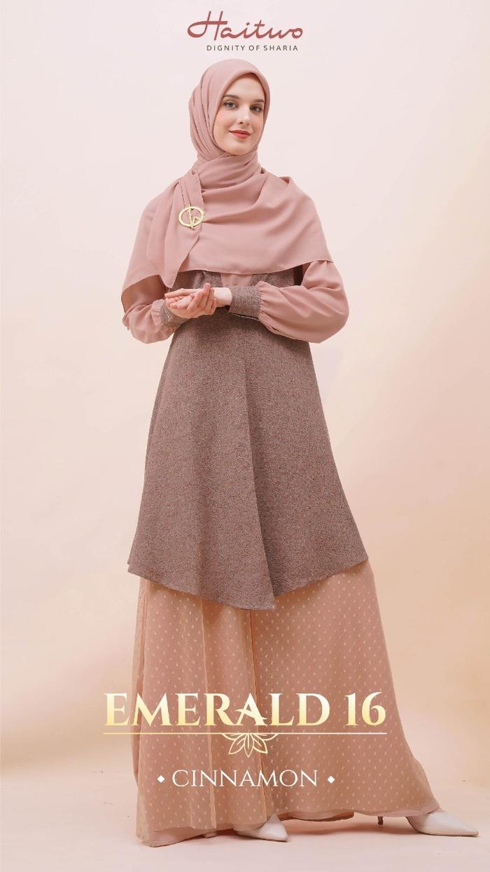 Gambar Set Gamis Premium Pesta By Haitwo EMERALD 016 16 Dress Busui COD - CINNAMON, XS dari Nibras House Store undefined Tokopedia