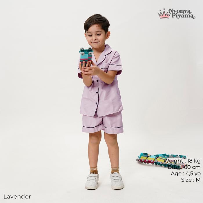Gambar Nyonya Piyama Poly Bamboo Set Piyama Celana Pendek Anak - Polos Herb - Lavender, XL dari NyonyaPiyama undefined Tokopedia