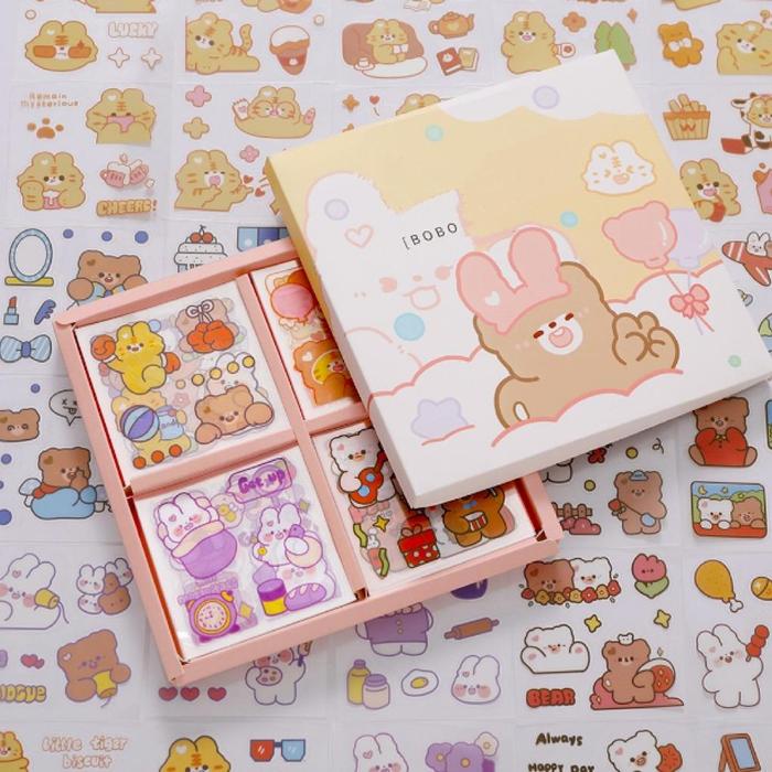 Gambar Stiker Momo Sticker Box isi 100 Lembar Buat Dekor Buku Jurnal - Bobojan BOX dari Enjoymarketid undefined Tokopedia