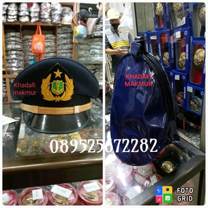 Gambar TOPI PET PDU PELAYARAN PRIA Logo + List kuning Bangkok - Pet biru + tas, 55 dari Malako Abadi undefined Tokopedia