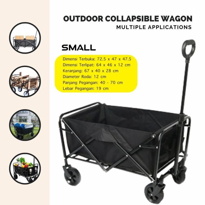 Gambar Troli Lipat Camping Portable / Folding Trolley Camping Car 600D Oxford - SMALL dari 3els sport undefined Tokopedia