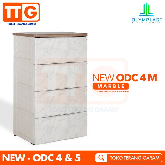 Gambar [INSTANT] OLYMPLAST Drawer Cabinet Plastik Laci 4 & 5 Susun ODC MARBLE & WOOD - ODC 4 MARBLE dari Toko Terang Garam undefined Tokopedia