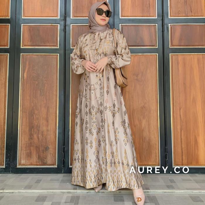 Gambar Alesha signature dress baju gamis wanita dress wanita muslimah - VANILLA MD 2, Allsize Ld110cm dari AUREY BATIK undefined Tokopedia