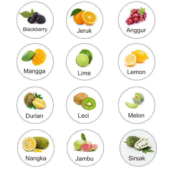 Gambar Stiker Label Rasa Buah - Buahan - 5cm dari J Store12 undefined Tokopedia