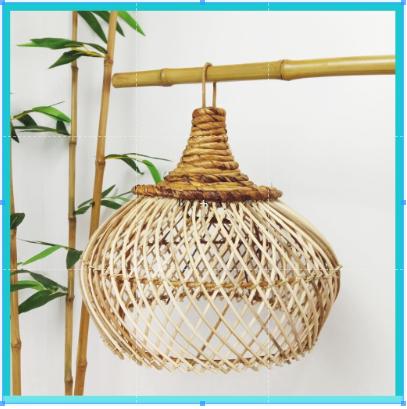 Gambar Kap Lampu Gantung Anyaman Rotan Premium/Lamp Cap Cover Rattan anyaman - CEMPLUK dari The Wicker undefined Tokopedia