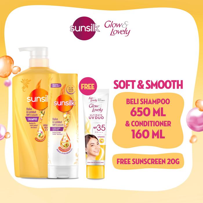 Gambar Sunsilk Shampoo Soft & Smooth 650ml + Conditioner 160ml +Sunscreen 20g dari Unilever Mall Official undefined Tokopedia