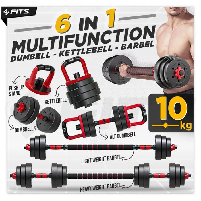 Gambar SFIDN FITS 6in1 Multifunction Dumbell Kettlebell Barbel Set 20kg - 6 in 1, 10kg dari SFIDN FITS Shop undefined Tokopedia