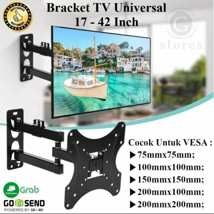 Gambar bracket breket tv 22 24 32 40 42 43 inch braket led lcd semua merek - Bracket swivel dari Bracket TV Bekasi undefined Tokopedia