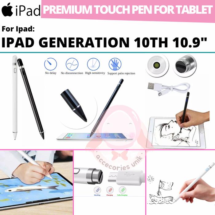 Stylus Pen Ipad Generation 10th S Pen Pencil Fine Hitam di  Accecories Unik Tokopedia