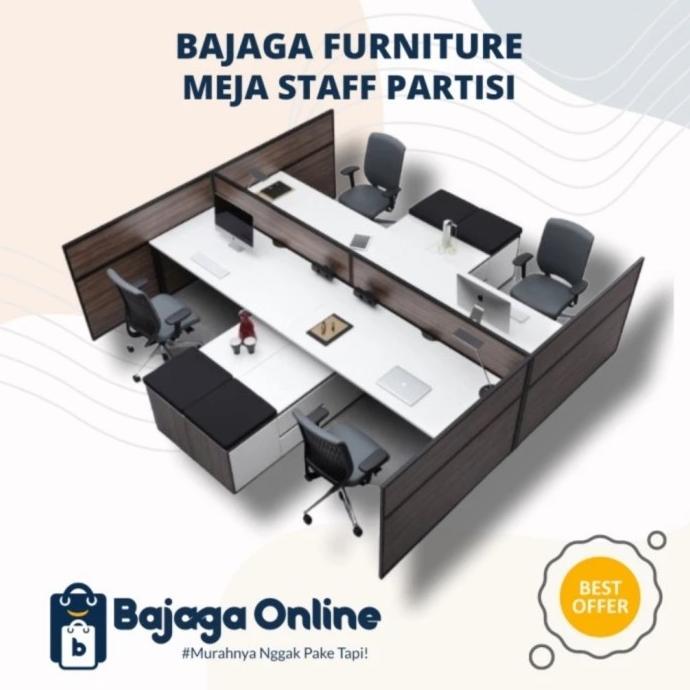 Gambar Meja Karyawan Kantor Staff / Meja Kerja 4 Orang/Meja Kantor Minimalis - Custom dari salsa stay undefined Tokopedia