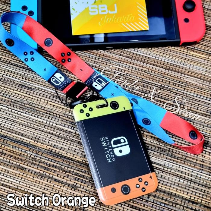 Gambar Tempat kartu / ID card holder / tempat flash card e toll / name tag - SWITCH ORANGE dari Genki Ritchi undefined Tokopedia