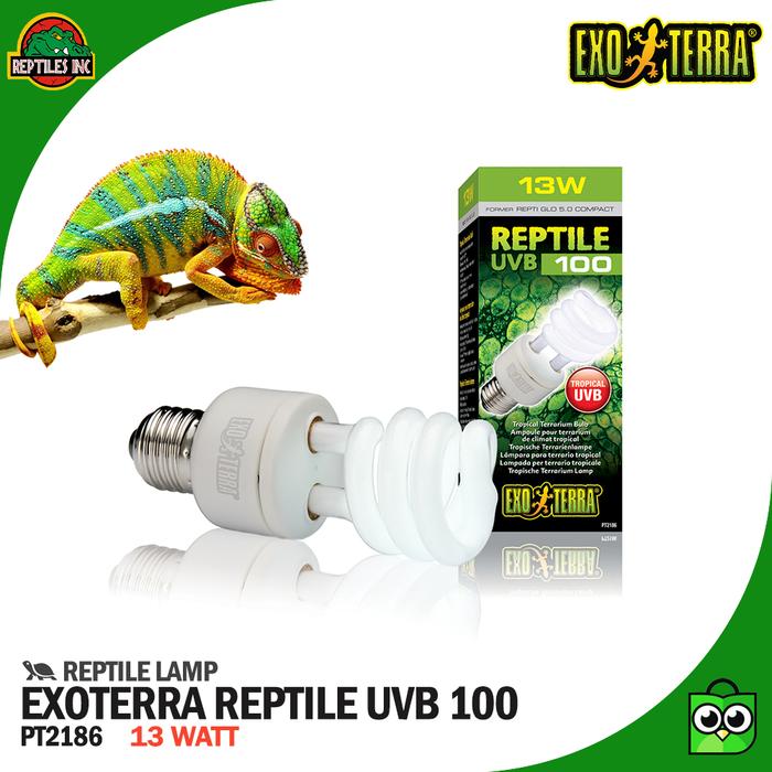 Gambar EXOTERRA Reptile UVB 100 / Lampu Hewan Reptil Torto Kadal Iguana Gecko - 13 watt dari ReptilesInc undefined Tokopedia