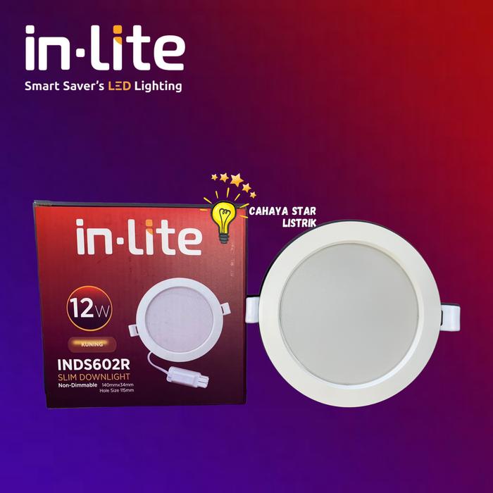 Gambar InLite Slim Downlight Inbow 12W Bulat INDS602R (Pilih Varian) - Kuning dari Cahaya Star Listrik undefined Tokopedia