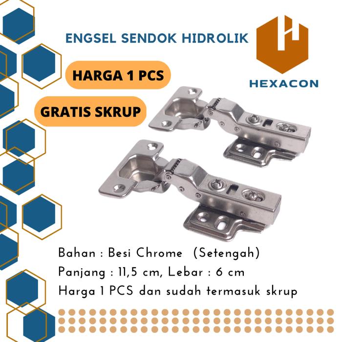 Gambar Engsel Sendok SLOW MOTION SOFT CLOSE Hidrolik - SETENGAH dari HEXACON undefined Tokopedia