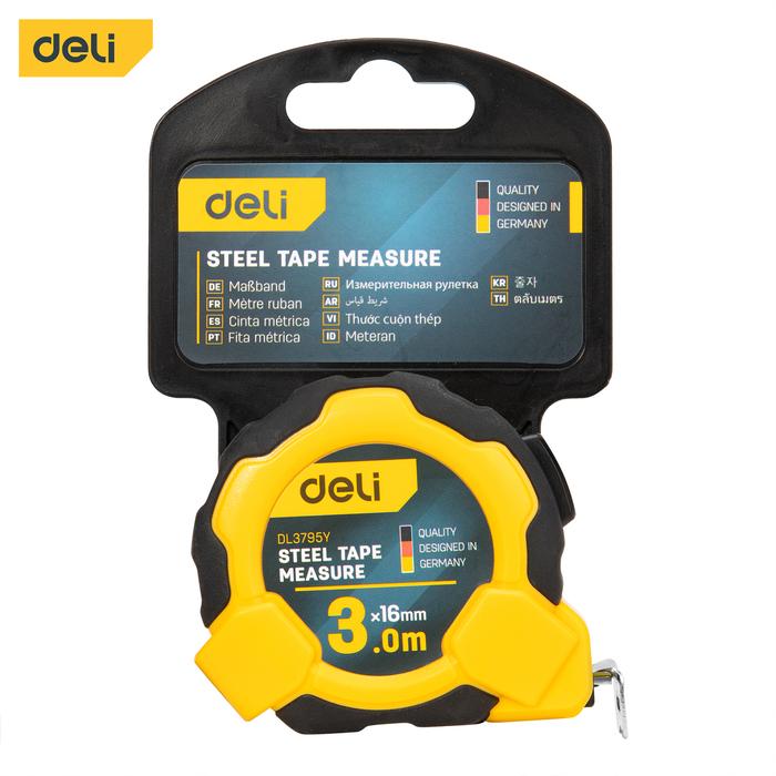 Gambar Deli Meteran Tukang Karet Rol / Steel Measuring Tape 3 - 10 M EDL379XY - 3m dari Deli Tools Official undefined Tokopedia
