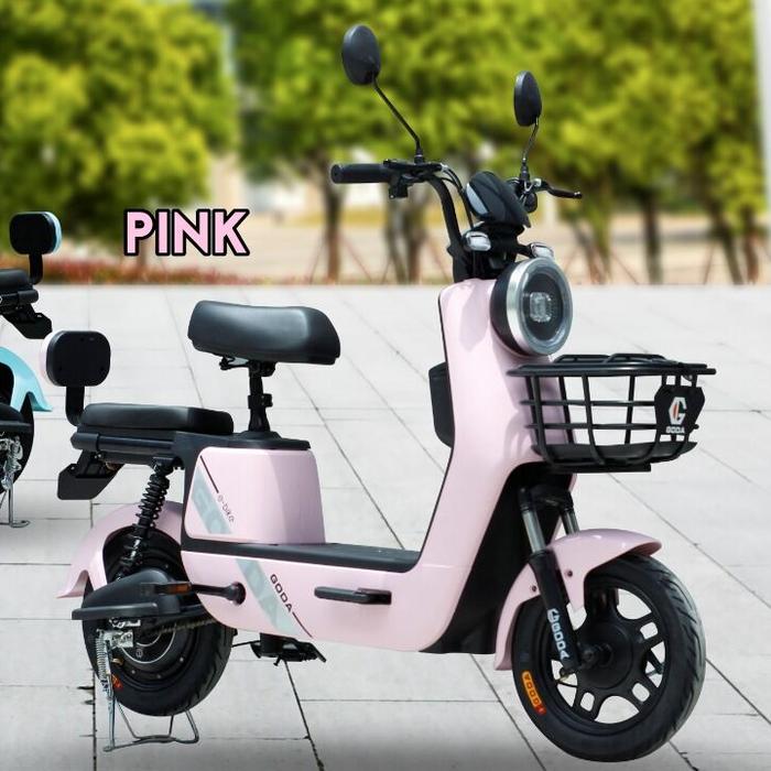 Gambar Sepeda Listrik Goda 147 Golden Tiger 500Watt 48Volt 13AH - Merah Muda dari Fortech Official Store undefined Tokopedia
